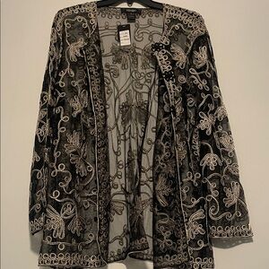 Elegant Black and Silver Embroidered Blouse
